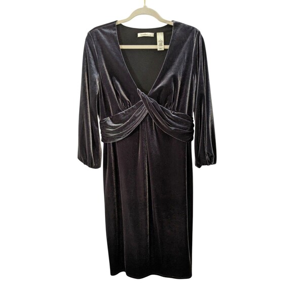 Laundry By Design Velour Short Dress Sz 12 Charcoal Gray Cocktail Party Holiday - Picture 1 of 9